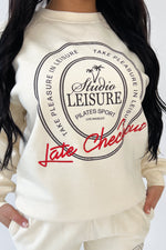 Studio Leisure ecru checkout embroidered sweater